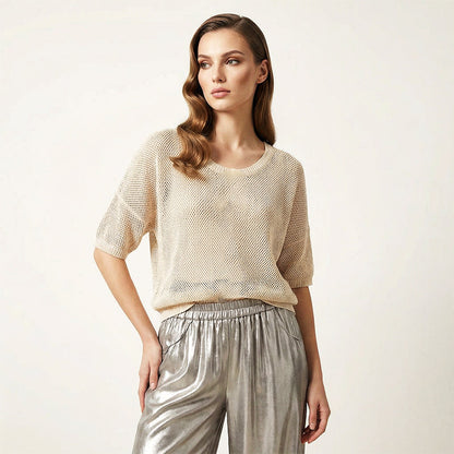 CONJUNTO FLUIDO DE PUNTO CON PANTALÓN AMPLIO