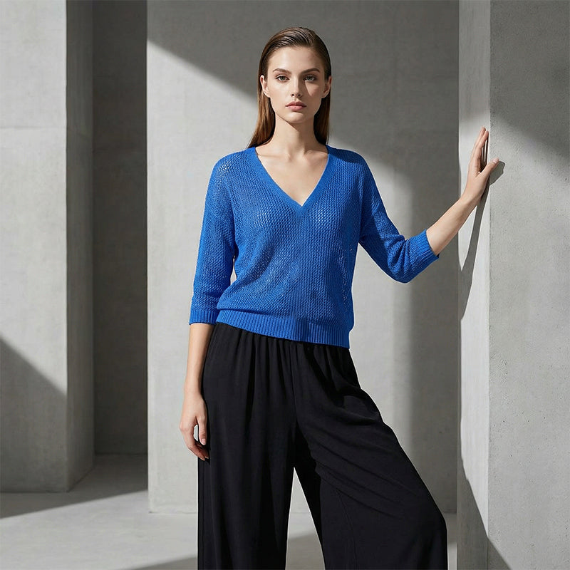 CONJUNTO FLUIDO DE PUNTO CON PANTALÓN AMPLIO