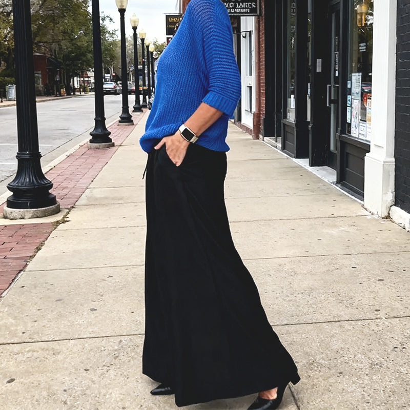 CONJUNTO FLUIDO DE PUNTO CON PANTALÓN AMPLIO