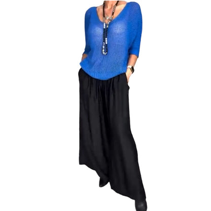 CONJUNTO FLUIDO DE PUNTO CON PANTALÓN AMPLIO