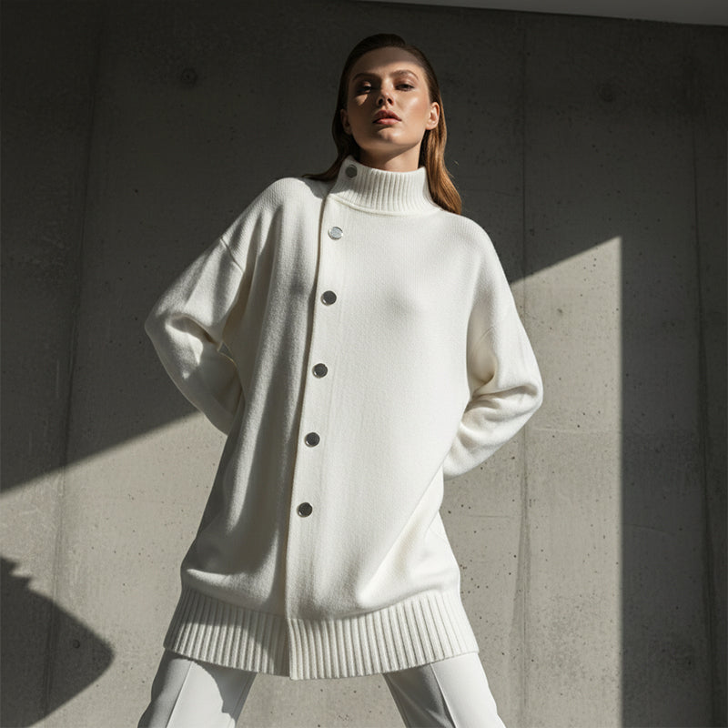 ABRIGO VALENTINA DE PUNTO SUAVE CON CUELLO ALTO