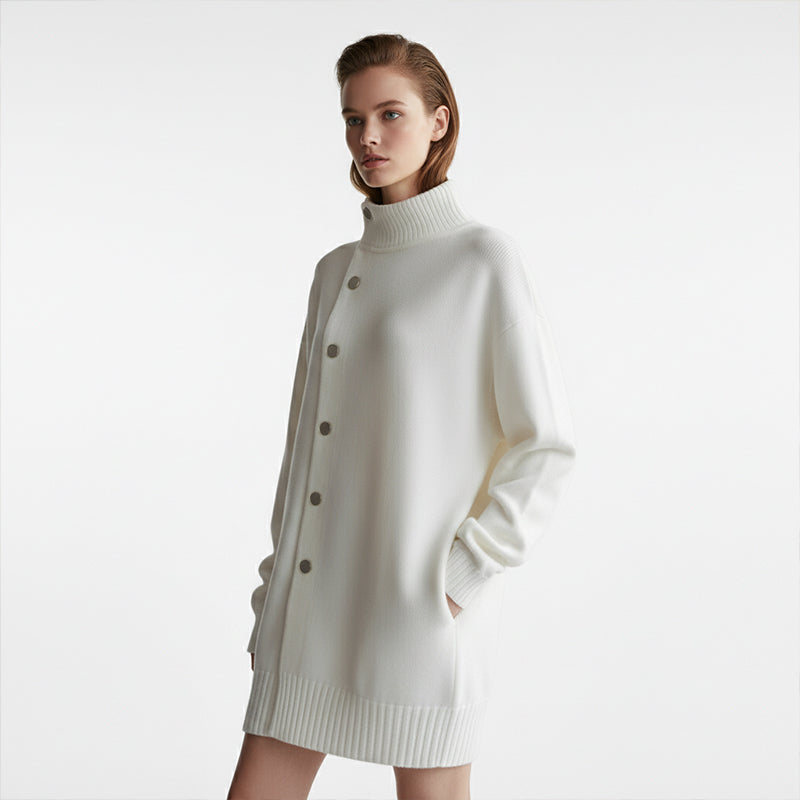 ABRIGO VALENTINA DE PUNTO SUAVE CON CUELLO ALTO