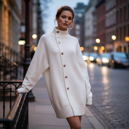 ABRIGO VALENTINA DE PUNTO SUAVE CON CUELLO ALTO