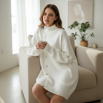 ABRIGO VALENTINA DE PUNTO SUAVE CON CUELLO ALTO