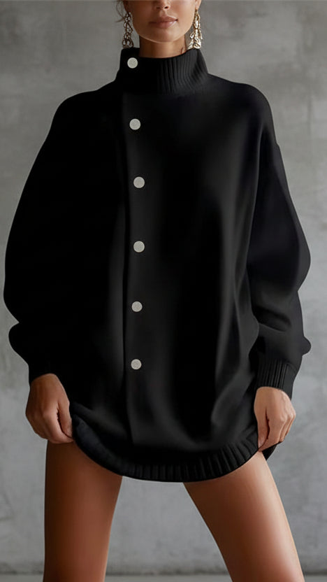 ABRIGO VALENTINA DE PUNTO SUAVE CON CUELLO ALTO