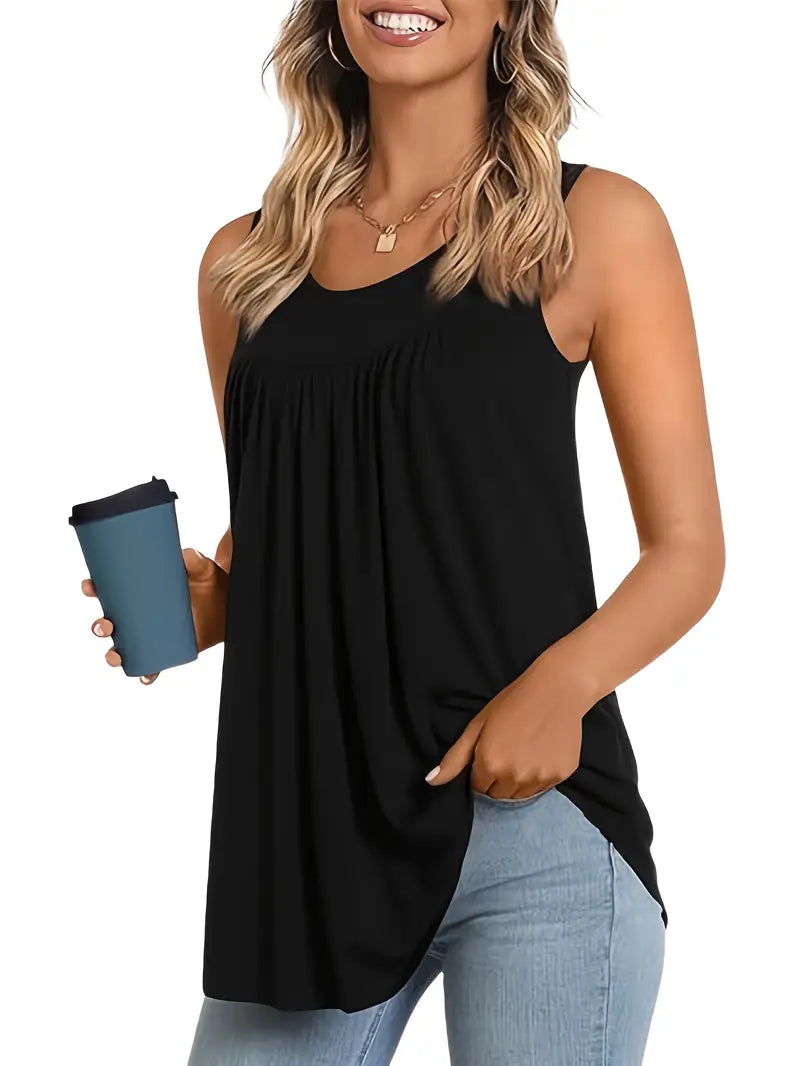 CAMISETA FLUIDA SIN MANGAS PARA MUJER