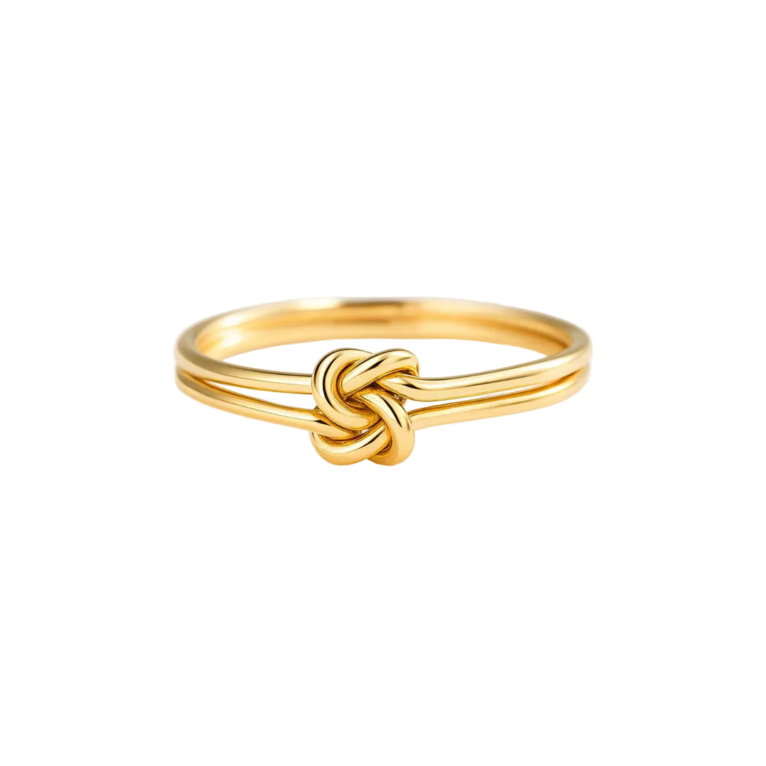 ANILLO VALENTINA ROCHE DORADO CON NUDO ELEGANTE
